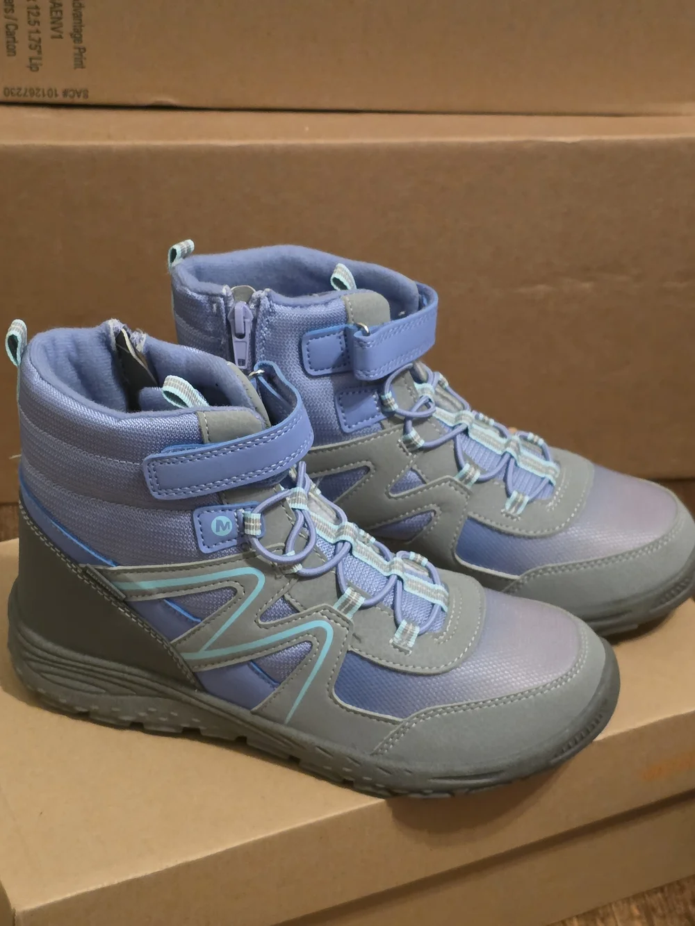 Merrell Kids Lavender and Gray Rain & Snow Boots